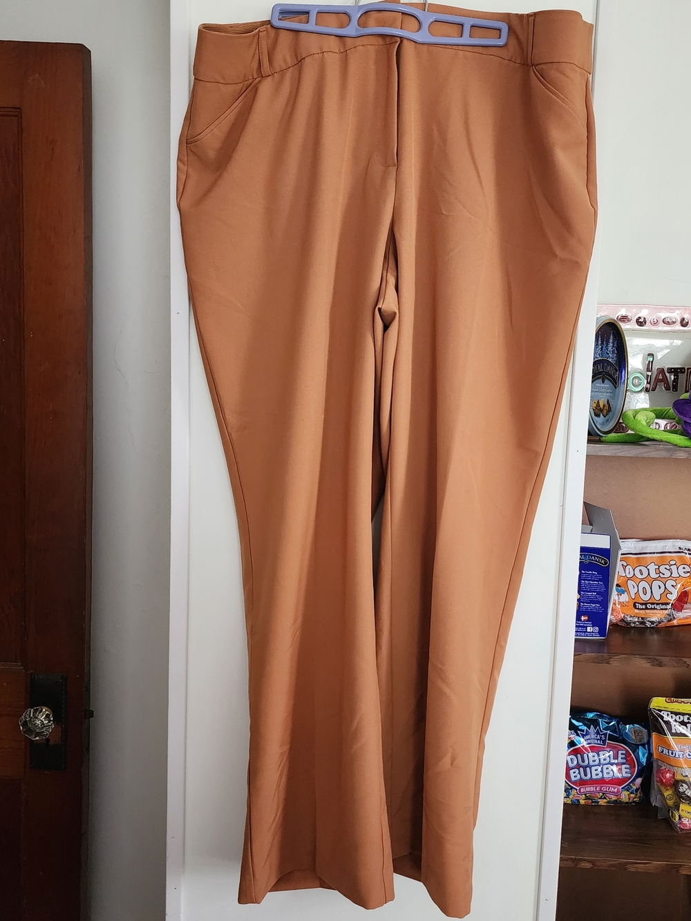 Cato Rust/Tan High-Waist Dress Pants